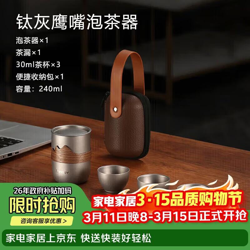 IMOGY Pure Titanium Portable Kung Fu Tea Set 99.81% Pure Titanium