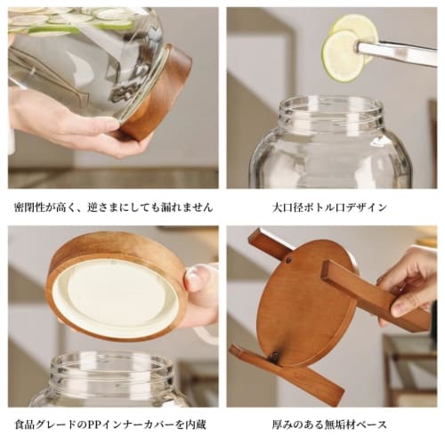 Bxzzuis Glass Drink Server with Faucet, Large Capacity 3L/4L/5L/6L, Water Bottle/Storage Container, Drinking Water Bucket, Plum Wine, Juice, Beer, Sea