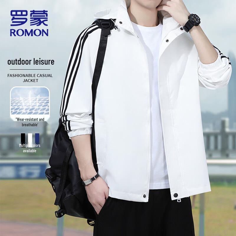 

ROMON Men s Autumn Hooded Three-Stripe Jacket M