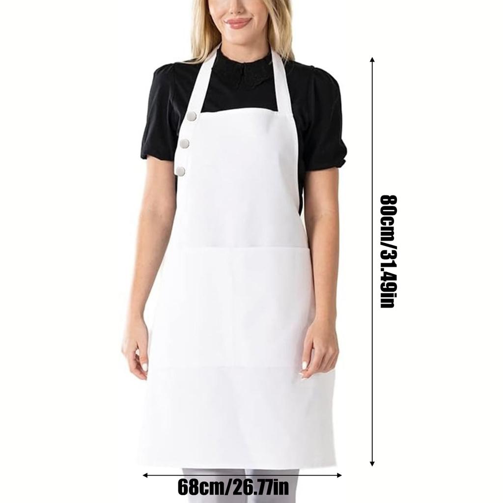 Half Apron Neutral Polyester Kitchen Work Apron With Adjustable Neck Strap Suitable For Restaurant Kitchen