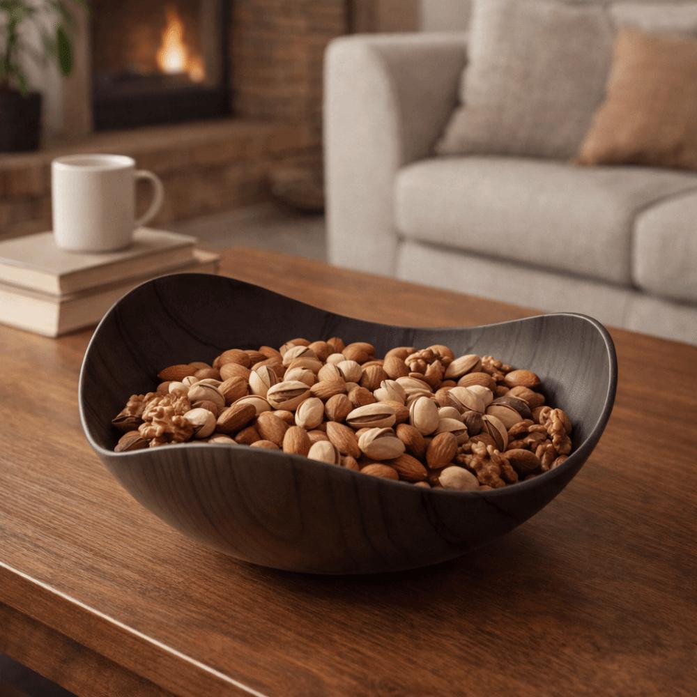 3pcs/set Japanese Style Imitation Wood Grain Fruit Tray Plastic Household Dining Plate Large Capacity Salad Bowl Party Serving