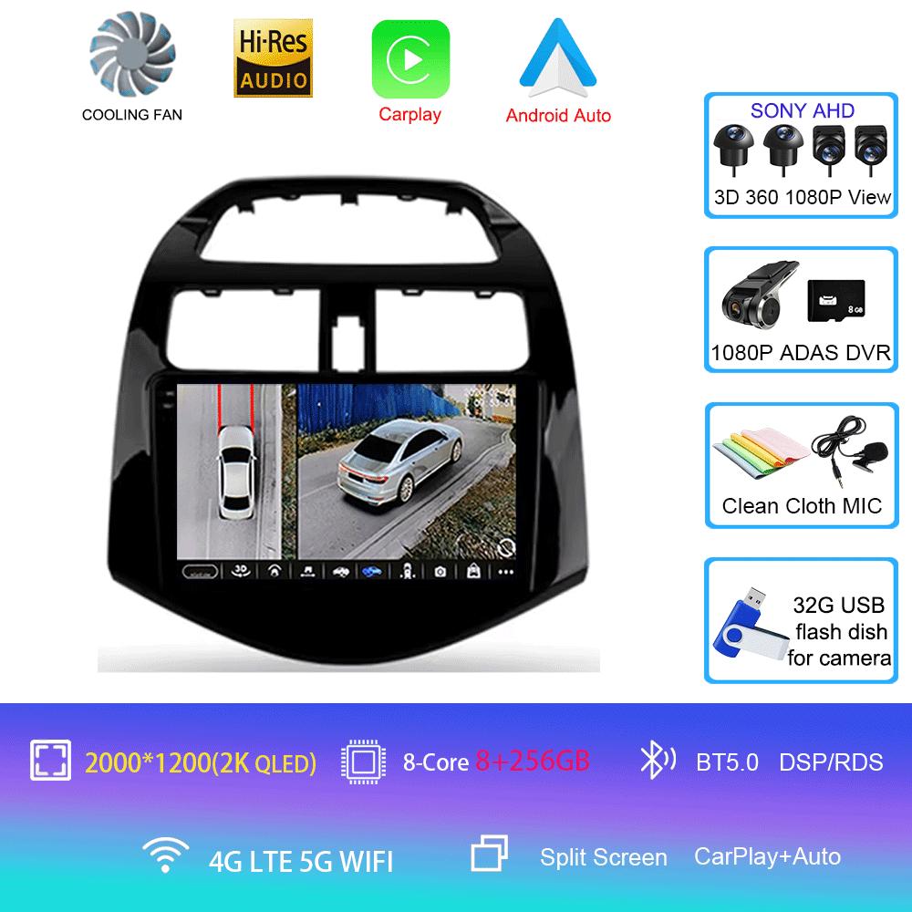 Car Radio Android 14 Carplay Auto Multimedia Player for Chevrolet Spark Beat Matiz Creative 2009 - 2016 E53 X5 M5 2din Stereo