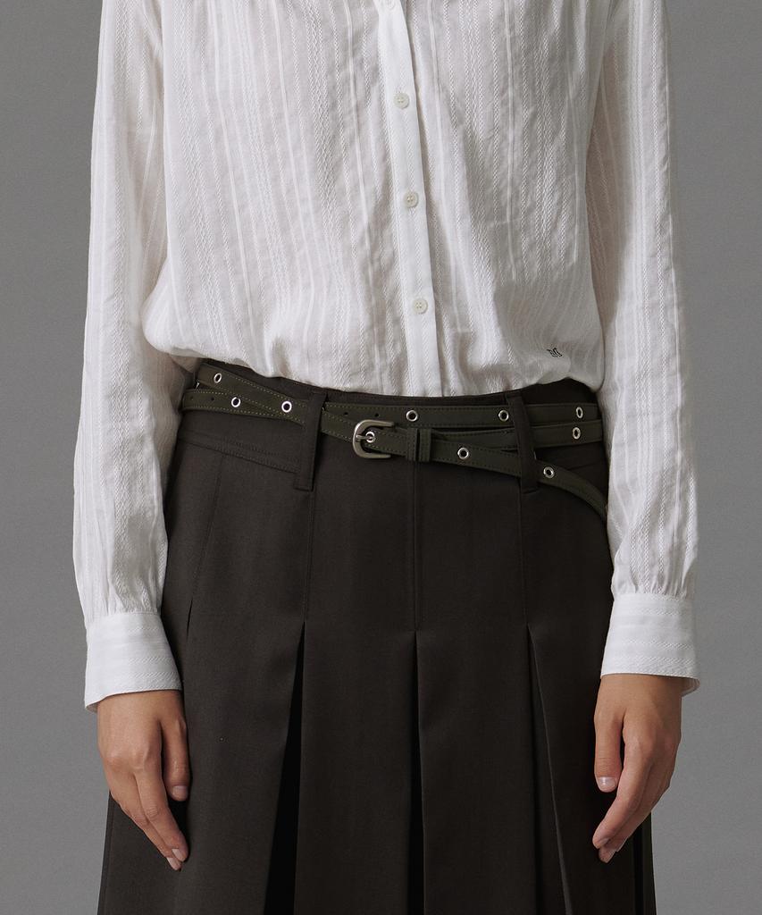 Tudument Eyelet Long Belt Khaki