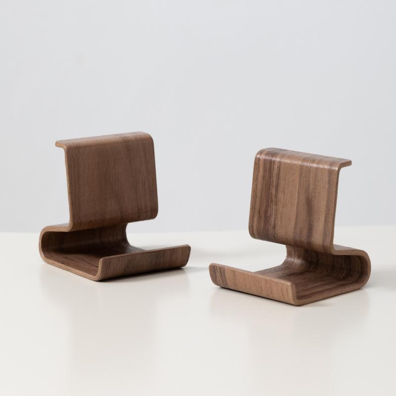 1pcs Storage Rack Office Storage Walnut Solid Wood Creative Phone Stand Desktop Support Phone Holders Racks Home Organization