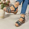 Fashion Braided Wedge Heel Sandal for Women Summer 2025 Comfort Non Slip Beach Sandal Female Casual Ankle Strap Platform Sandalias Mujer