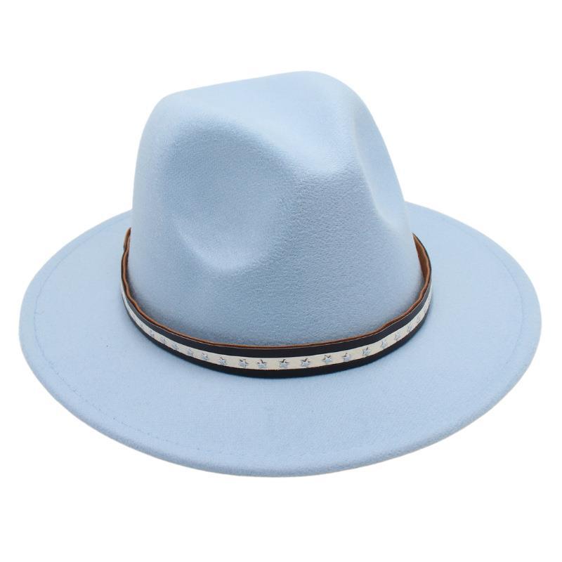 Foreign Trade Retro Top Hat Pentagram Jazz Hat Men'S And Women'S Felt Hat European And American Style Hat Woolen Hat Wool