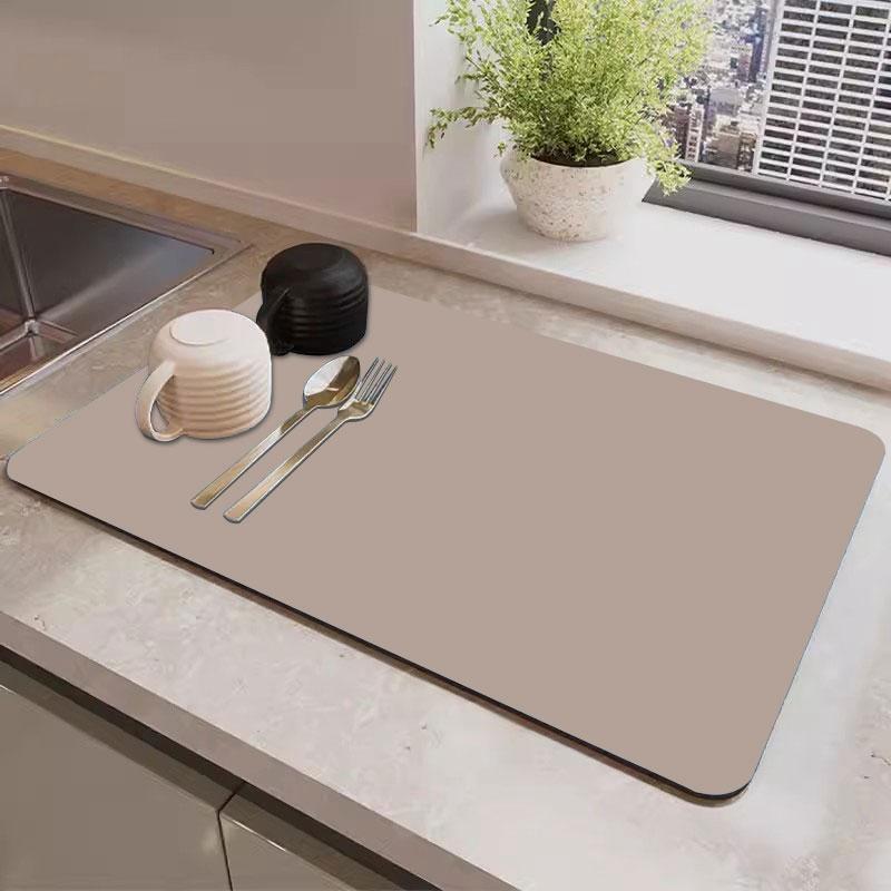 Alfombrilla de Drenaje de Cocina Almohadilla Super Absorbente Individual de Secado de Vajilla Salvamanteles Alfombrilla de Secado de Encimera Cafetera Suministros de Cocina para el Hogar