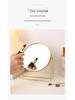 Nordic Style Round Wrought Iron Makeup Vanity Mirror for Bathroom or Dormitory