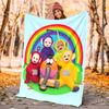 Teletubbies Flannel Blanket Soft Warm All-Season Throw, Design for Camping, Car Travel, Hiking Sofa, Bed, Office Perfect Gift for Parties