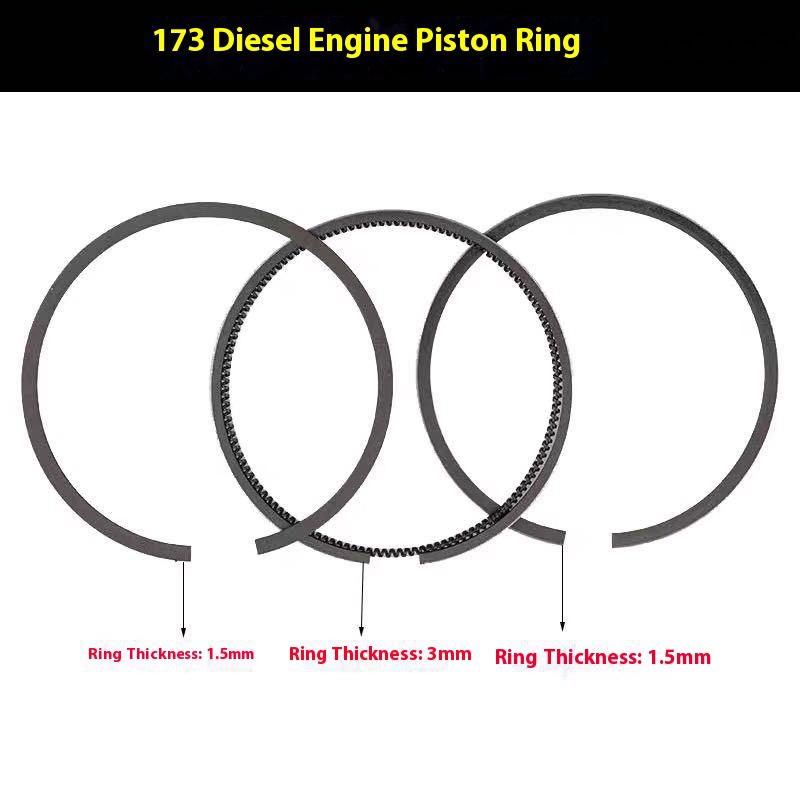 3 Τεμάχια/Σετ Δακτύλιοι Πιστονιού Κατάλληλοι για Μονοκύλινδρους Κινητήρες Ντίζελ 168F 170F 173F 178F 186F 188F 192F Γεννήτριες 2KW 5KW 6KW 7KW 8KW Ανταλλακτικά