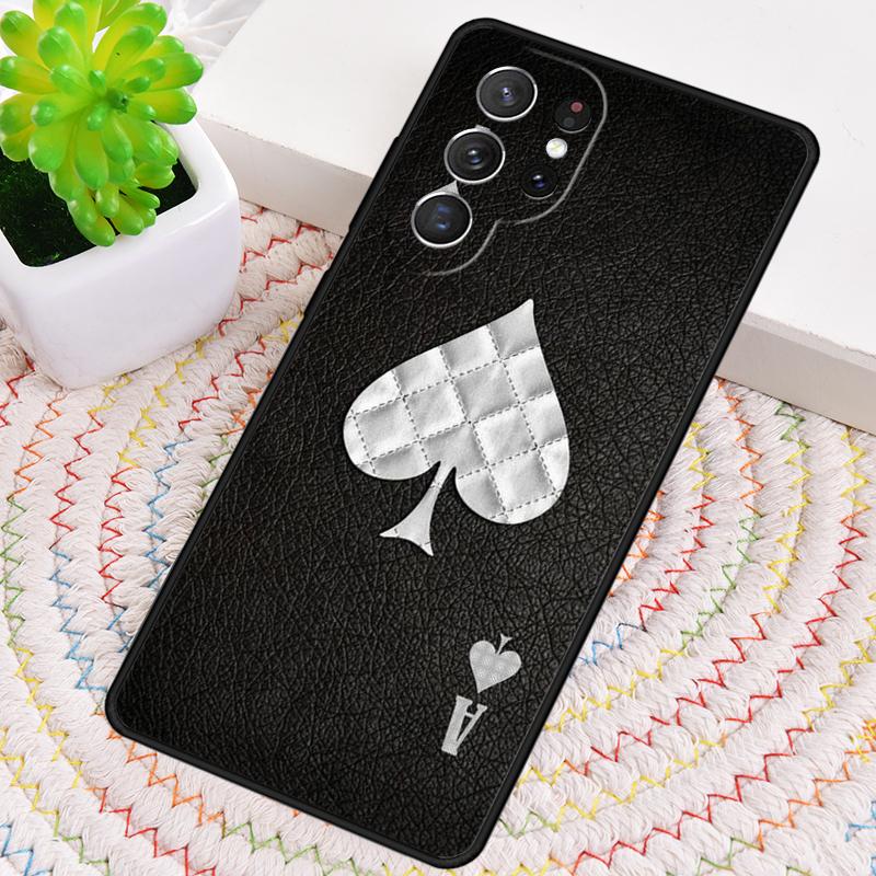 Spades Poker Play Cards Ace Art TPU Phone Case For Samsung Galaxy Note 10 Pro S26 S25 S24 S23 S22 Ultra Plus S21 FE S20 Cover