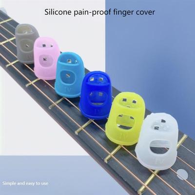Silicone Guitar Finger Protectors - Non-Slip Practice Gloves for Beginners, Pain Relief for Strumming & Fretting (5-Pack)