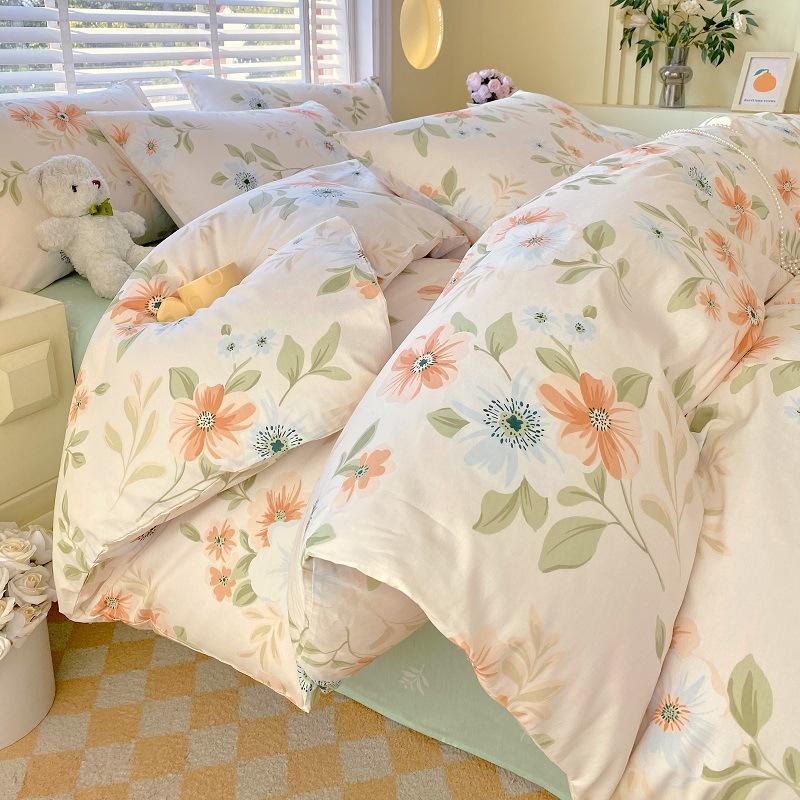 Home Textiles 60 Long-Staple Cotton Pure Cotton 4Pcs Set Cotton Bed Sheet Quilt Cover 3Pcs Set Bed Hat Class A Maternal And Infant Grade
