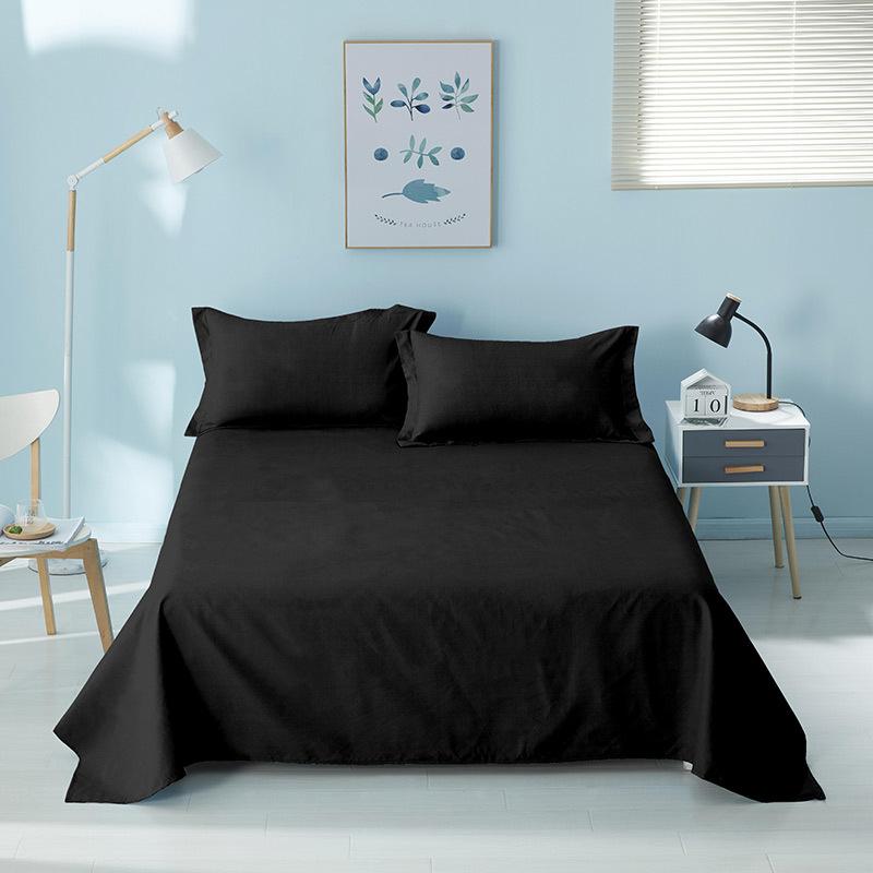 

Простыня Сплошной цвет Общежитие Простое цельное одинарное двойное матовое покрывало Дом B & B Отель Школа чёрный