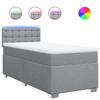 Maison Exclusive - Bed Slatted Base and Mattress Light Grey 90x190 Cm Fabric