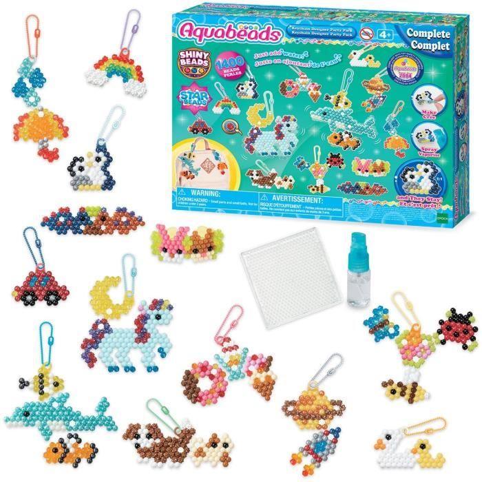 Aquabeads Mes porte-clés et suspensions, Coffret création, perles qui collent avec de l'eau, 35025, dès 4 ans
