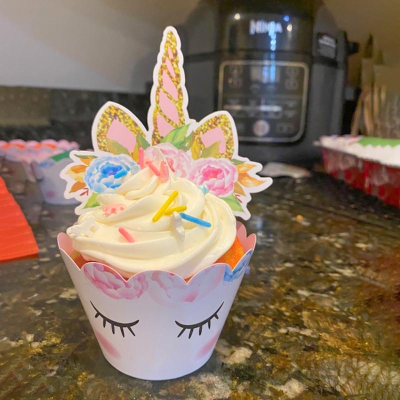 Rainbow Unicorn Eyelashes Horn Cake Topper Birthday Party Decor Unicornio Baby Shower First Birthday Unicorn Party Decoration