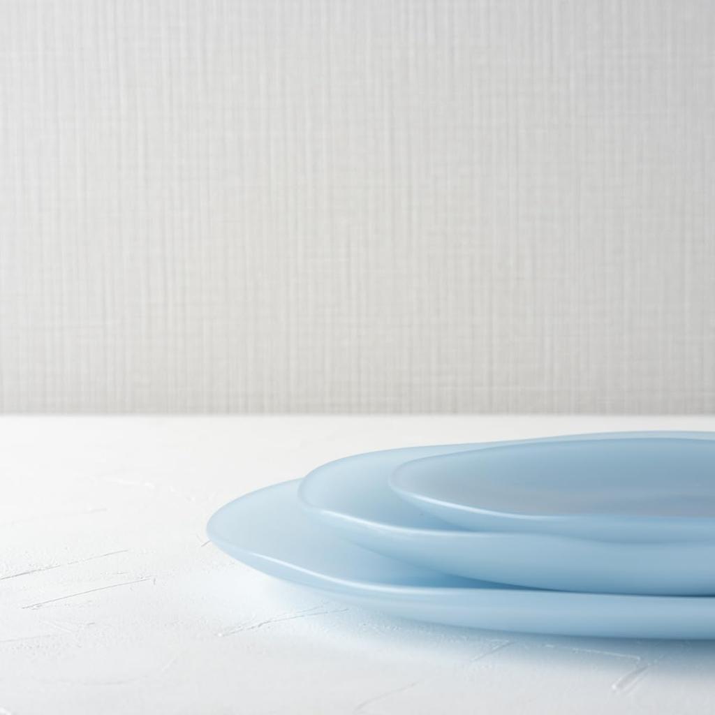 Aboard Homeware Break-Resistant 17cm Smoke Blue Plate, Stylish Design, Plastic, Microwave and Dishwasher Safe, BPA-Free, Perfect for Appetizers,