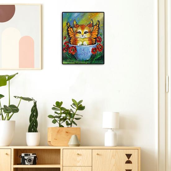 1 Set 5D DIY Diamond Painting Kit Landscapes Cats Butterflies Pattern Diamond Painting Picture for Home Decor