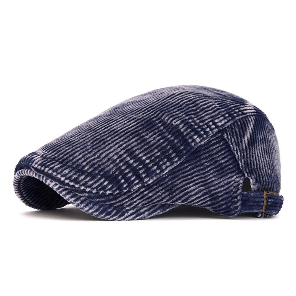 Adjustable Corduroy Flat Cap British Style Driving Cap Vintage Gatsby Beret Cap  Driving Use