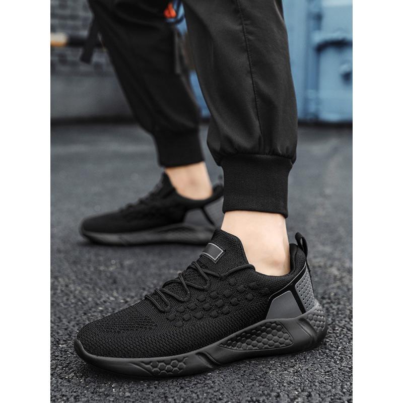 

Осень 2024 года, новая корейская версия модной повседневной обуви, легкая сетчатая беговая спортивная обувь для мужчин и женщин в одном стиле 46 чёрный