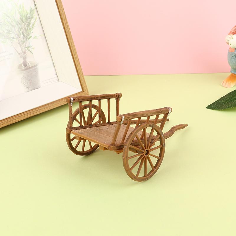 1Pcs Dollhouse Miniature Simulation Assembled Cart  Model DIY Accessories Garden Furniture Toys