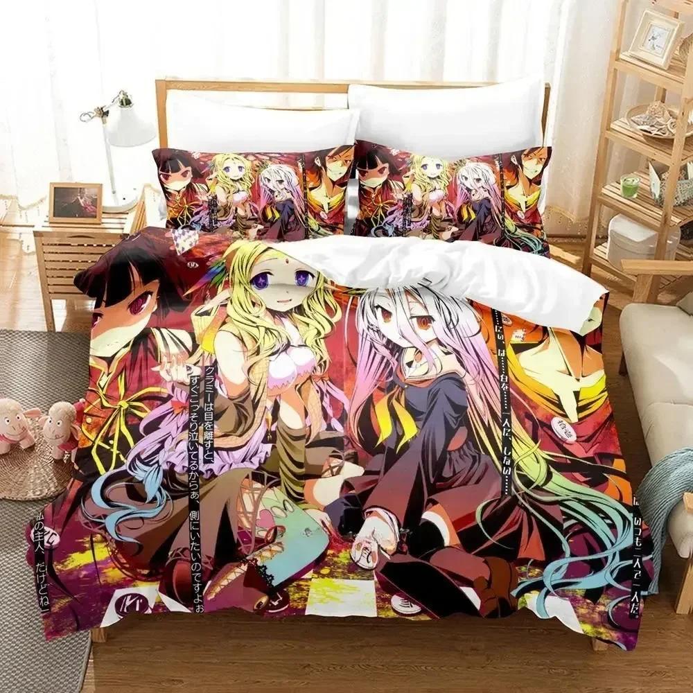 New Game No Game No Life Sora and Shiro Bedding Set Single Twin Full Queen King Size Bed Set Adult Kid Bedroom Duvet Cover Sets