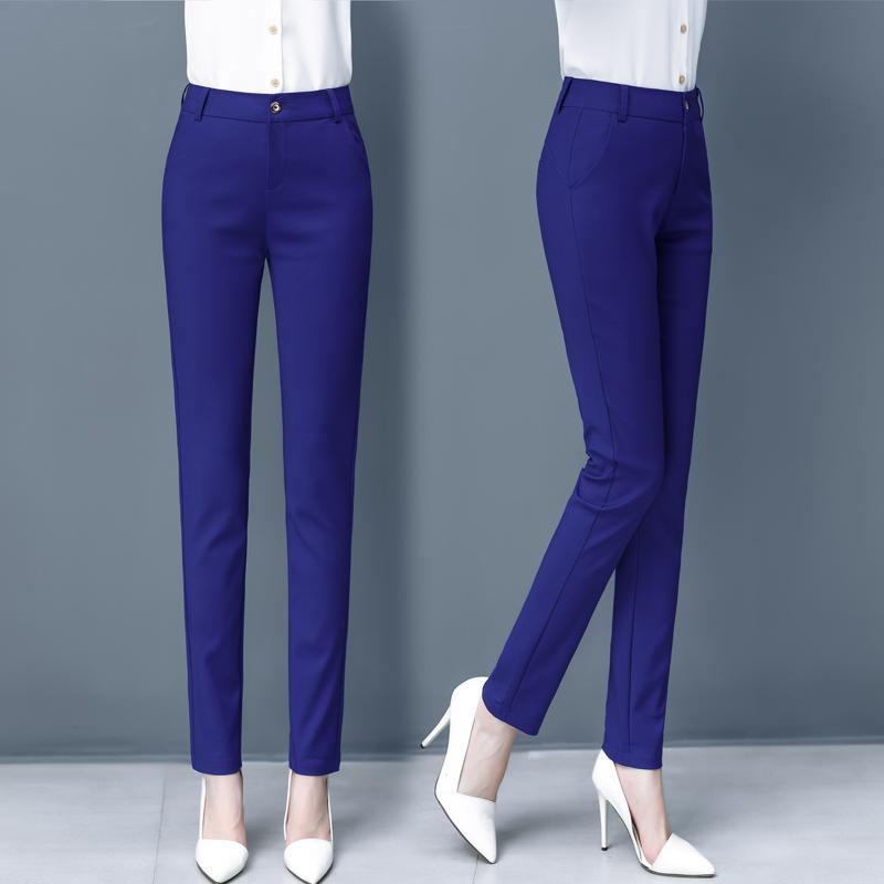 

Slim Skinny High Waist Elastic Pencil Pants Overiszed Women Ankle Length Trousers Casual Spring Office Formal Pantalon S синій