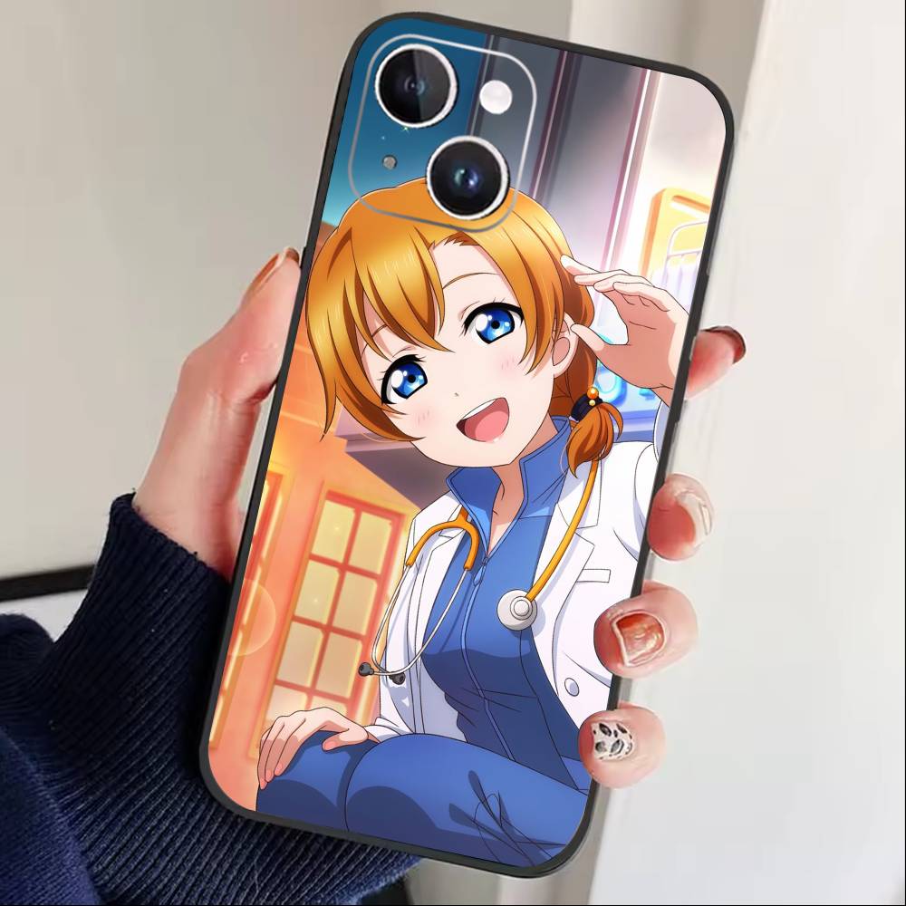 

Love Live-Косака Хонока Чехол для телефона для iPhone 17 16 15 14 13 12 Max Plus Силиконовый Черный Чехол iPhone12PROMAX