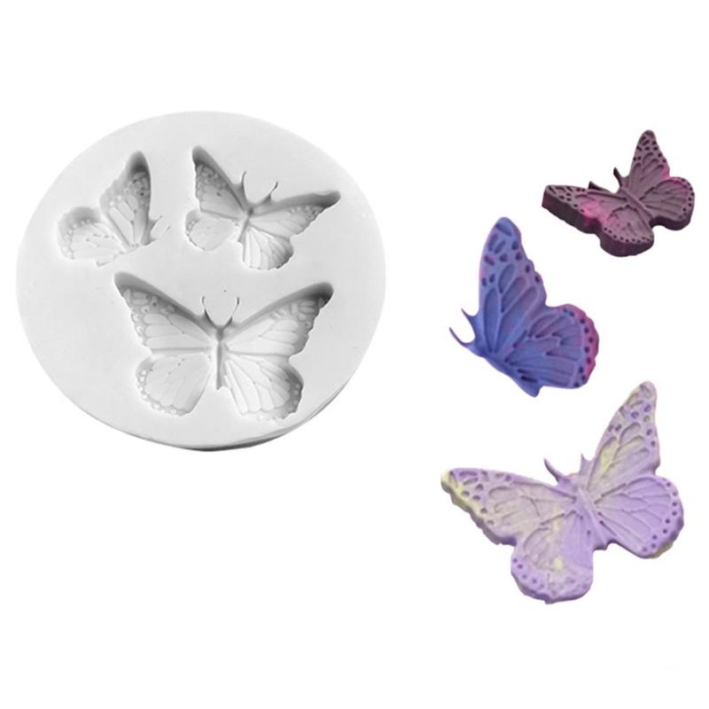 Food Grade Silicone Butterfly Molds 4Pcs Reusable DIY Candy Chocolate Dessert Fondant Molds Safe For Oven Freezer