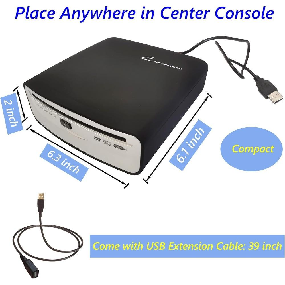 Externer universeller CD-Player fürs Auto mit USB-Verlängerungskabel, wird in den USB-Anschluss des Autos, für Laptop, Fernseher, Mac, Computer, Navigation mit Android 4.4 und höher eingesteckt