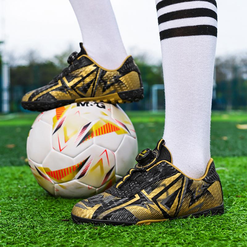 28-39 Barns Fotbollsskor med Roterande Spänne AG/ TF Fotbollsskor Konstgräs Fotbollsskor Pojkars Fotbollsskor