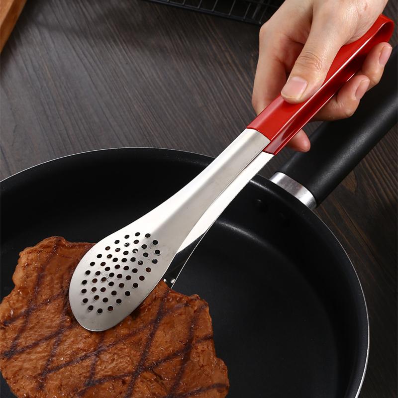 Stainless Steel Kitchen Non-Slip Food Clips Buffet Steak Salad Tongs for Barbecue Cake Bread Baking Clamp Cooking Kitchenware