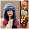 Warm Knitted Cap Polyester Earmuffs Hat High Quality Pullover Hat  Running Hiking