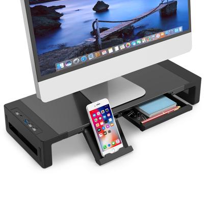 EAYHM Monitor Stand, USB 2.03.0, Desk Stand with USBTYPE-C Charging, PC Stand, Steel Construction, 30kg Weight Capacity, Suitable for Laptops,