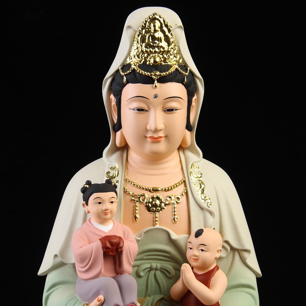 Multidimensionales Harzmaterial Einrichtungsattraktivität für Zi Bao Ping Guan Shi Yin Dekoration der Guan Zi Buddha-Statue