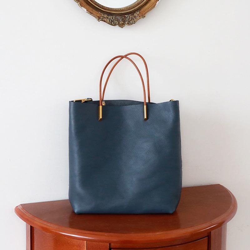 Vegetable tanned leather women's bag substitute handbag large capacity commuter tote bag niche shoulder handbag bag