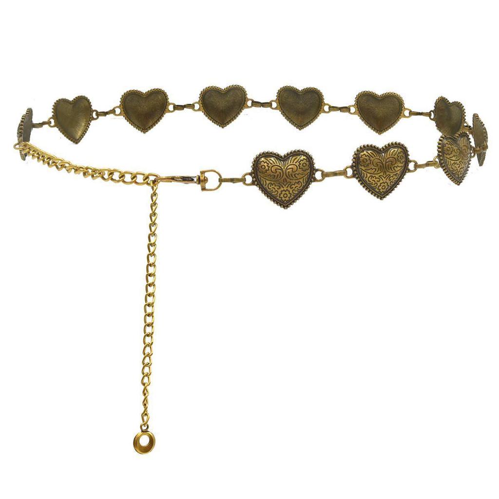 Heart Waist Chain: Retro Metal Belt for Dresses, Skirts, & Jeans