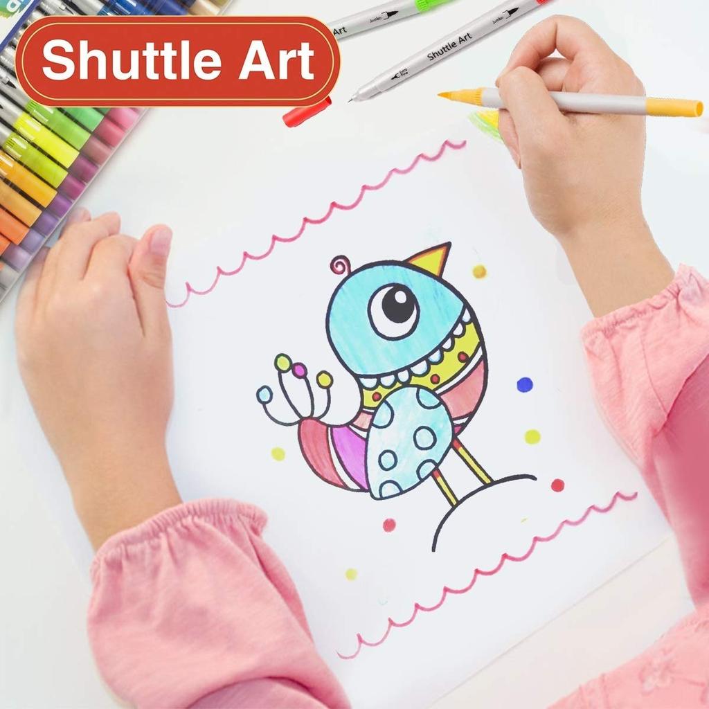 Shuttle Art Color Watercolor Brush Brush 56 Color Brush Ultra Fine Twin Quick For Coloring Homework Pens, Pens, Pens, Set, Water-Based Pens, Pens,