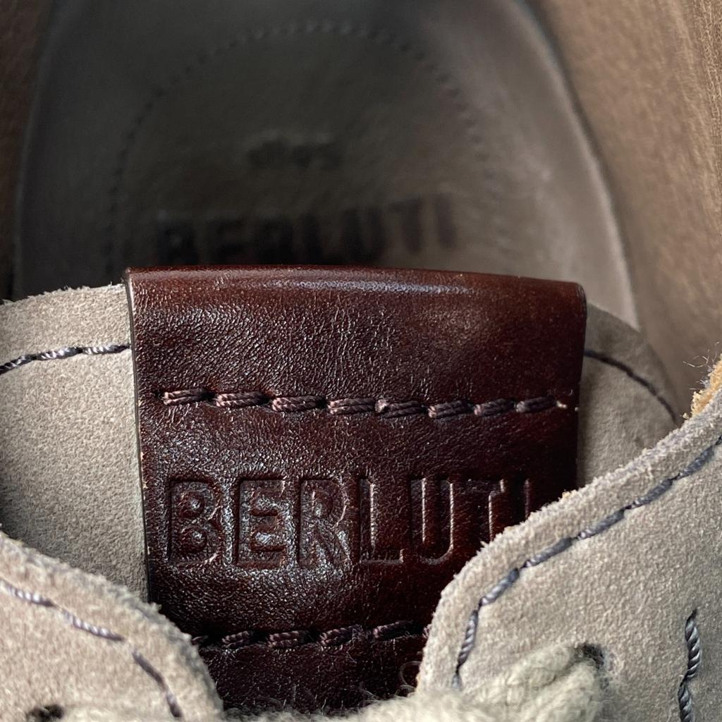 Used Berlutisneakers Gray Suede/leather Mens