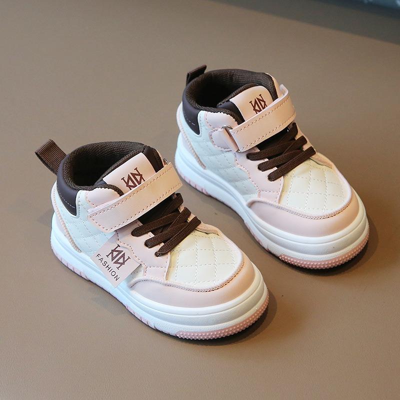 Children’s Sneakers, Spring/Autumn Boys’ Casual Skate Shoes, New High-Top Girls’ White Sneakers, Soft-Soled Baby Flats