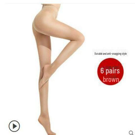 6-Pack Core-Spun Women's Anti-Snagging Leg-Beautifying Stockings with Individual Packaging
