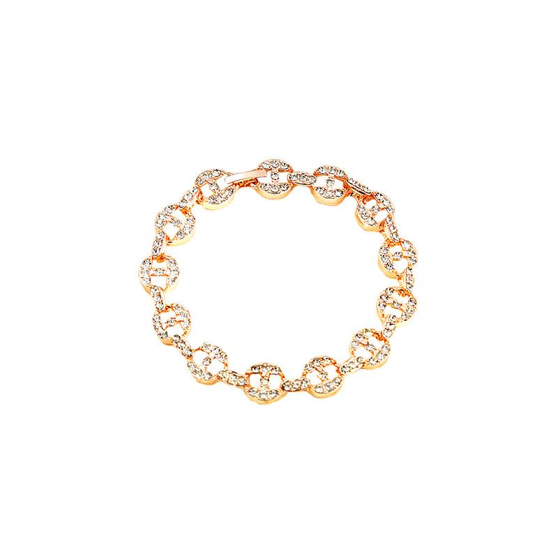 Personalized Geometric Diamond Bracelet Fashion Roman Style Full Diamond Bracelet Everything Temperament Bracelet