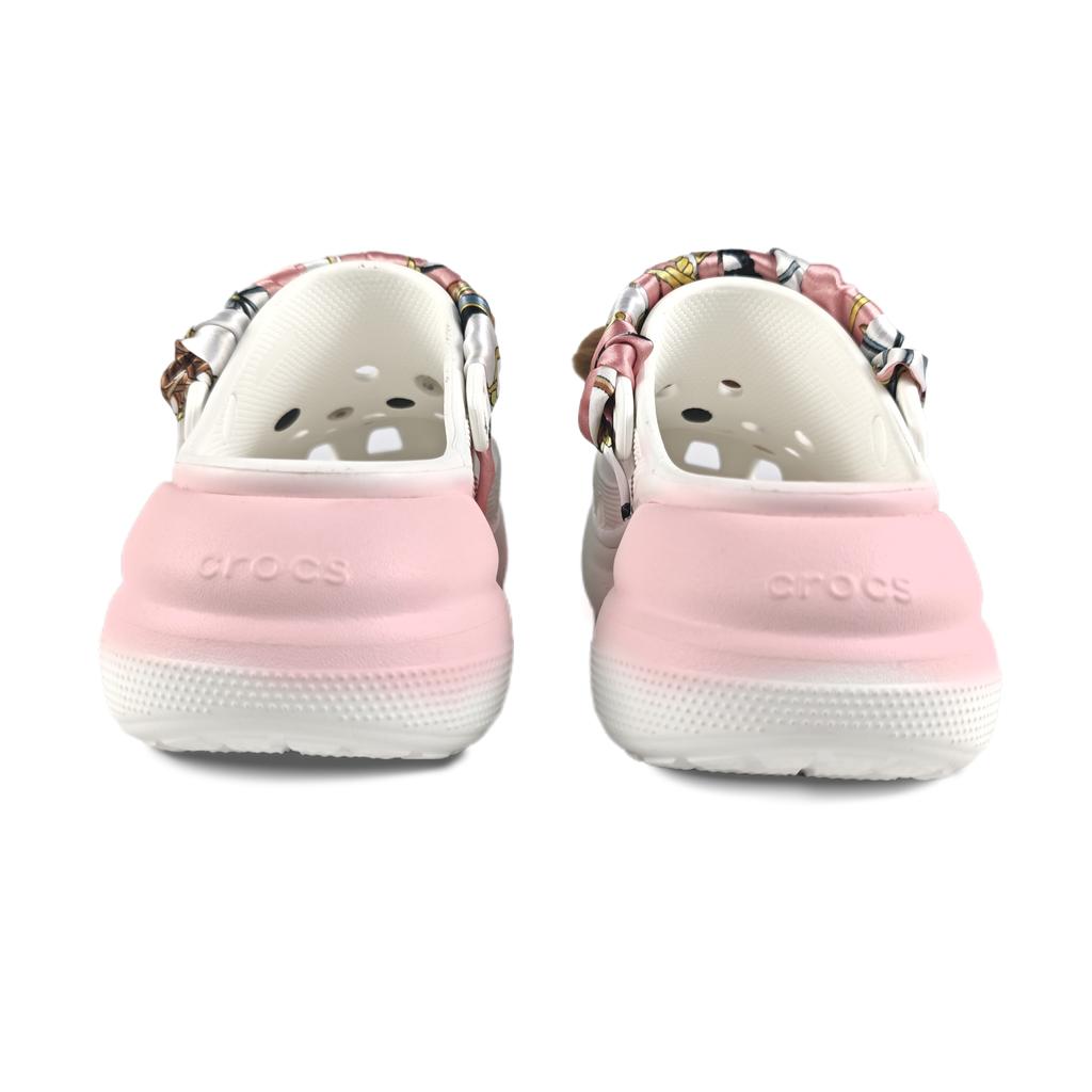 Crocs Crush Clog EVA Meow Flip Flops Decorative Buckle Hand Painted Graffiti Casual Fashion Versatile Hole Shoes Unisex White