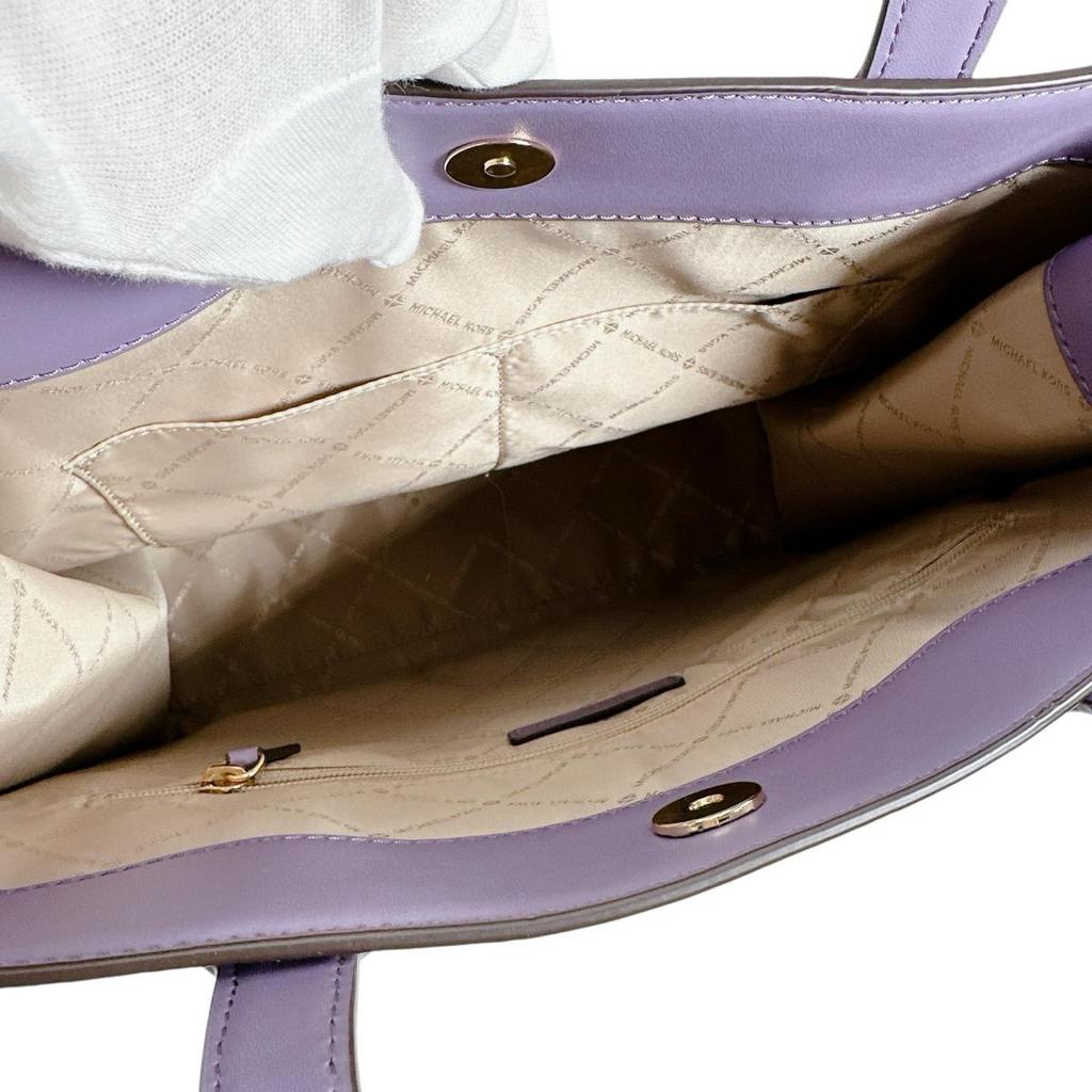Michael Kors Kenly Shoulder Bag Tote Bag Leather Purple Women 35H1GY9T3T Used