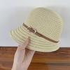 Belt Buckle Decoration Fisherman Hat Women's New Water Bucket Hat Cotton Linen Knitted Summer Fisherman Hat