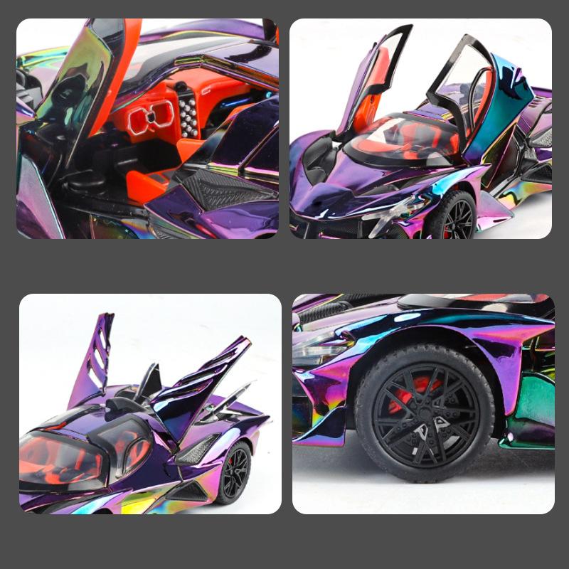 1/24 Apollo Project EVO Galvanisiert Supercar Legierung Muscle Car Modell Ton und Licht Kinderspielzeug Sammlerstücke Geburtstagsgeschenk