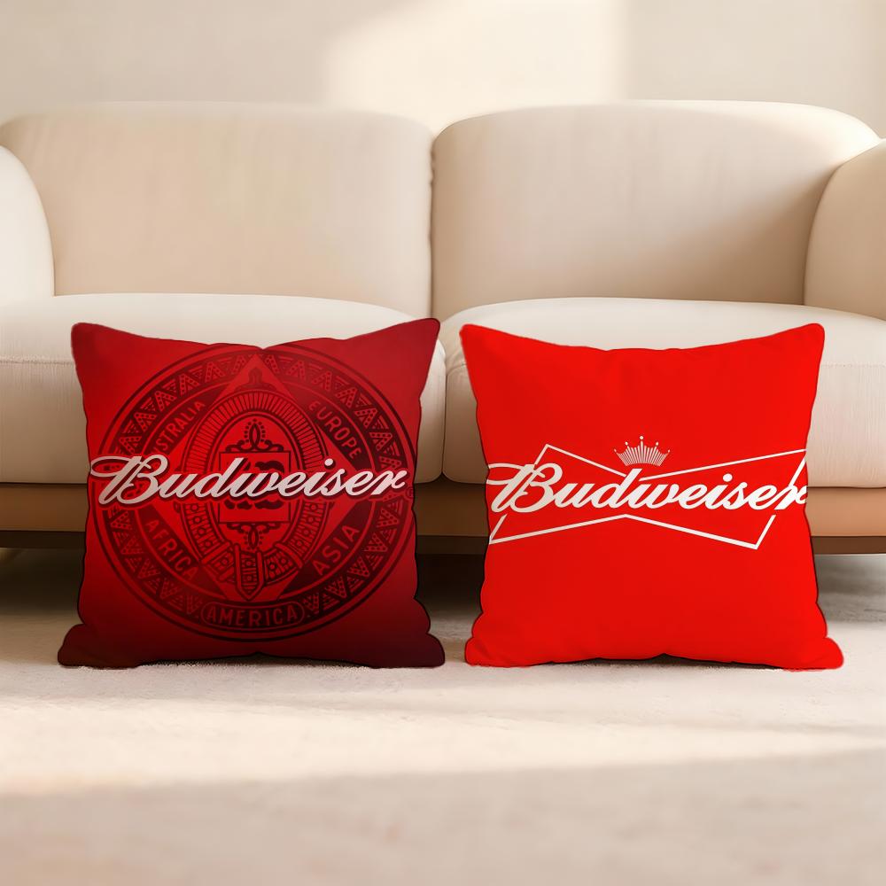 HOT B-BudweiserS Cushion Cover Home & Car Multi-Scene Pillow Cover - Reversible, Soft & Durable for Daily Use