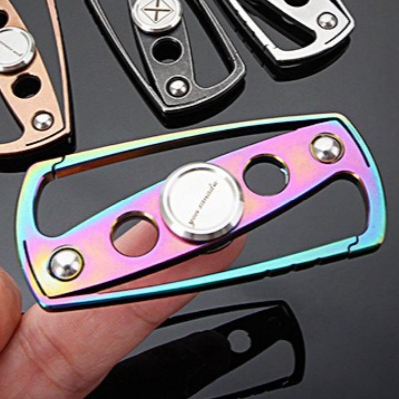 Fidget Spinner Roller Keychain Metal Hand Fingertip Spinning Top Tip EDC Stress Reducing Toys Anti Anxiety Adults Men Children