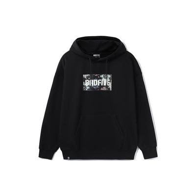 Li Ning Badfive Sports Basketball Series Letter Print Loose Hoodie Men Hoodies Black AWDR773-4